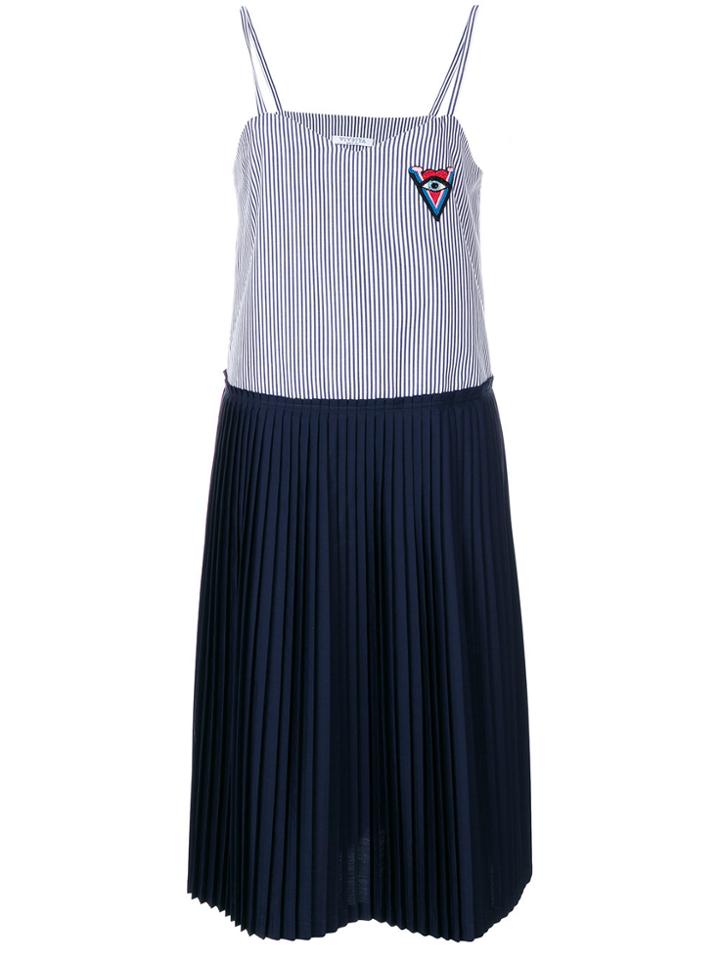 Vivetta Stripe And Pleat Shift Dress - Blue
