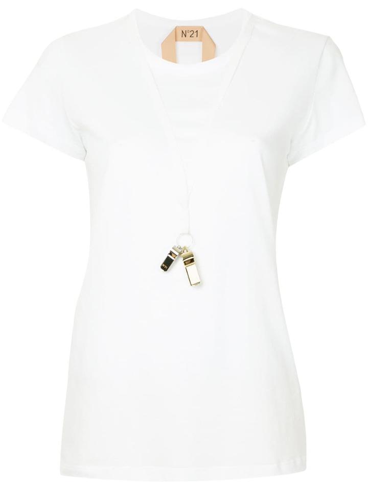 No21 Whistle Detail T-shirt - White