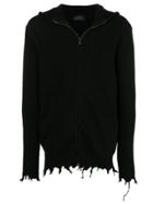Overcome Zipped Knit Cardigan - Black