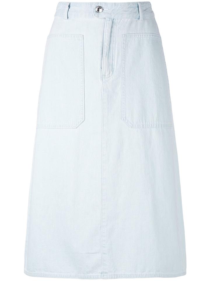 A.p.c. 'nevada' Denim Skirt, Women's, Size: 42, Blue, Cotton