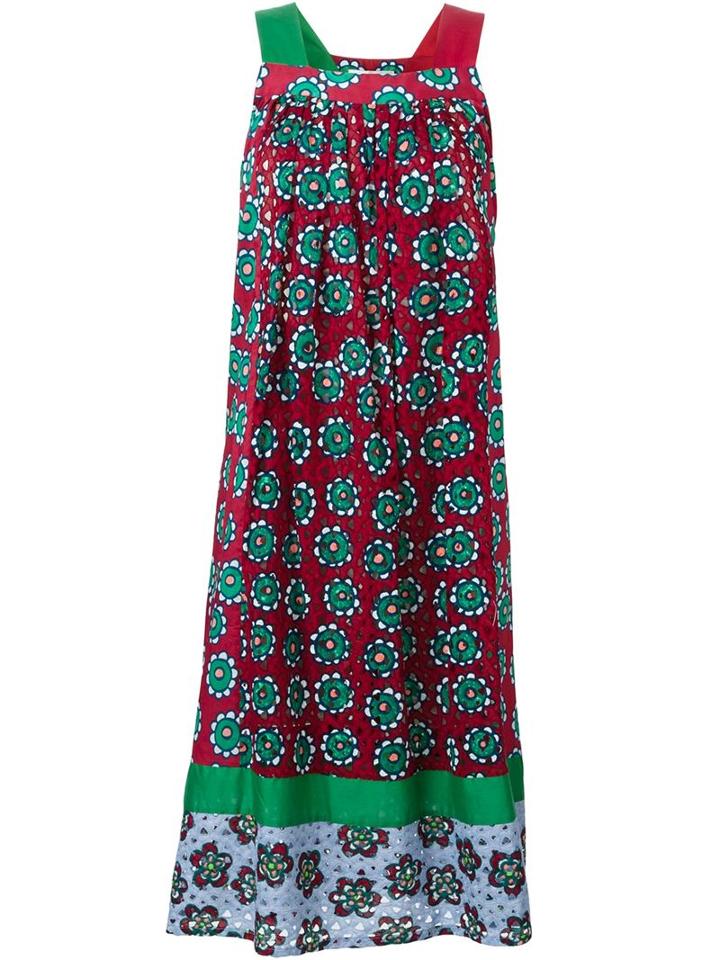 Tsumori Chisato Floral Print Eyelet Dress, Women's, Size: 3, Cotton