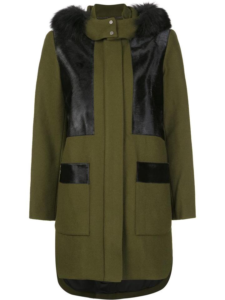 Zac Zac Posen 'aster' Parka, Women's, Size: 12, Green, Polyester/wool