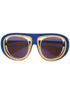 Emilio Pucci Oversized Aviator Frame Sunglasses - Blue