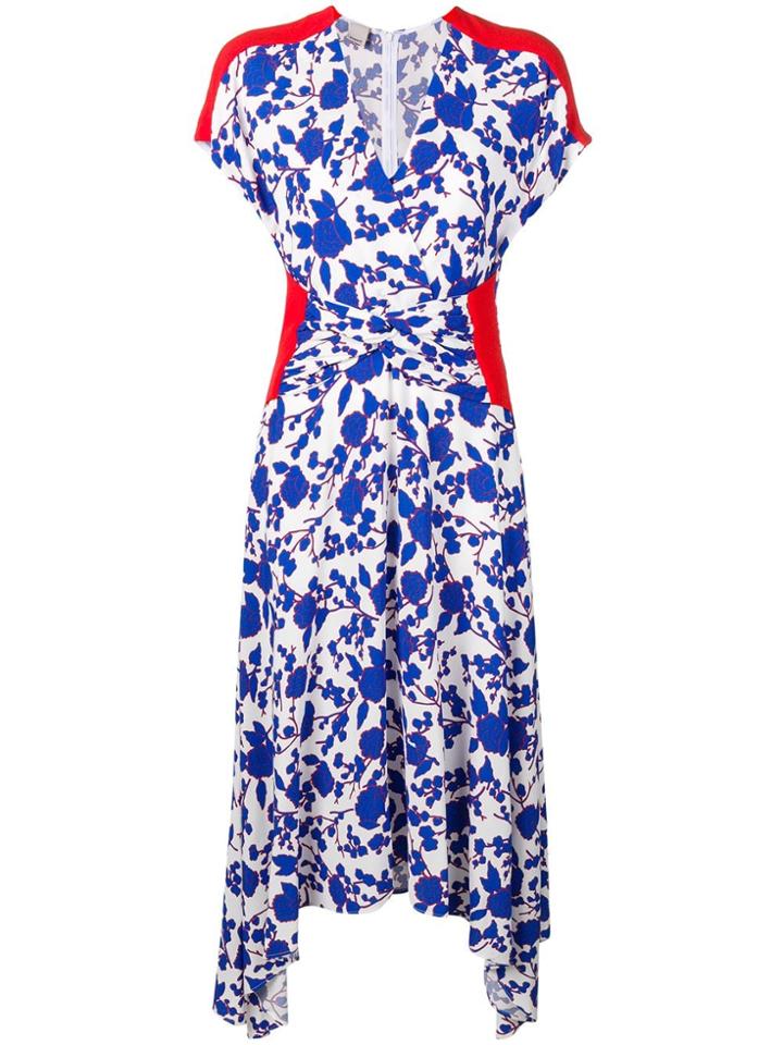 Pinko Floral Hanky Hem Dress - White