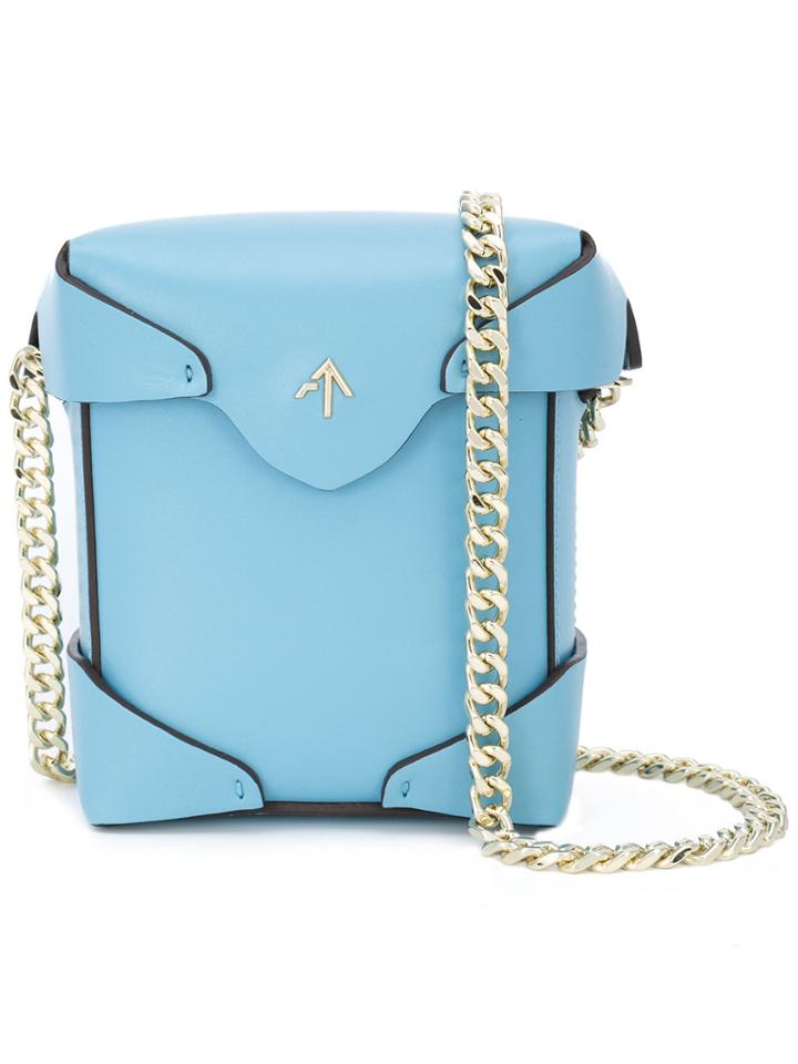 Manu Atelier Micro Pristine Crossbody Bag - Blue