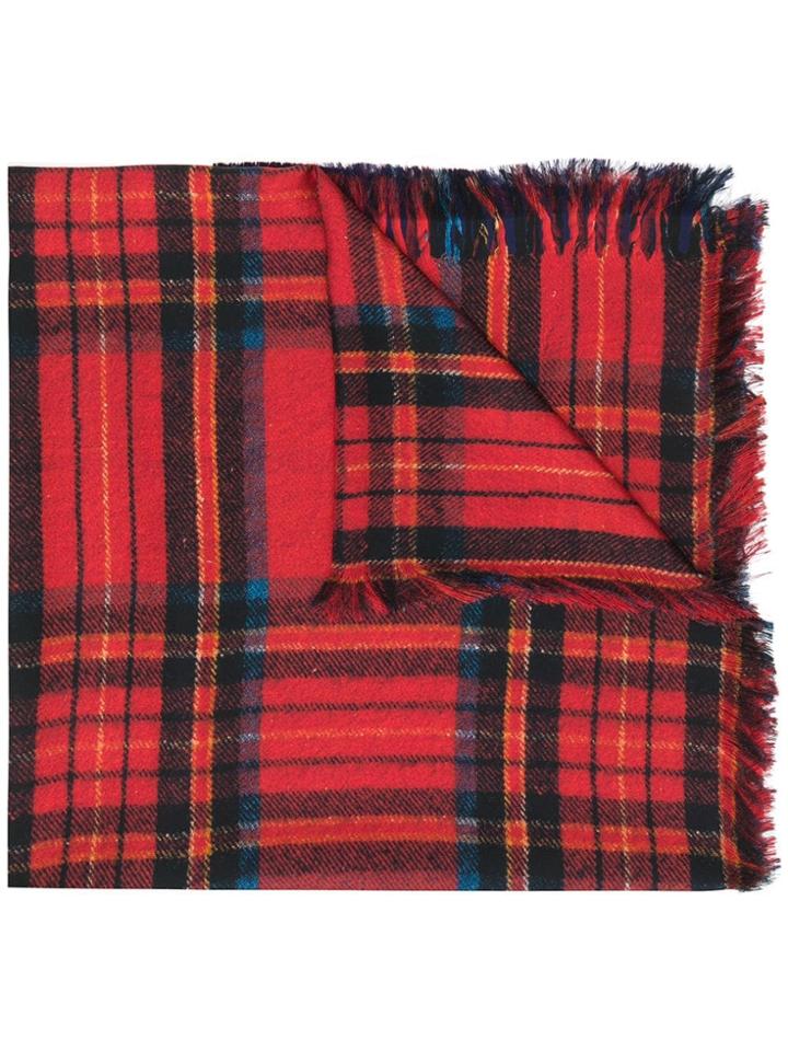 Pierre-louis Mascia Tartan-print Silk Scarf - Red