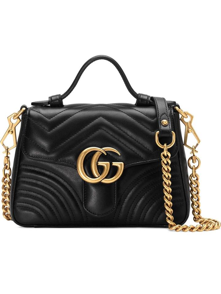 Gucci Gg Marmont Mini Top Handle Bag - Black