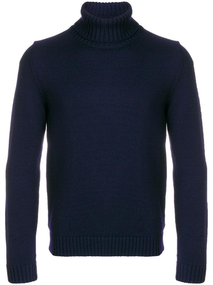 Zanone Roll Neck Sweater - Blue