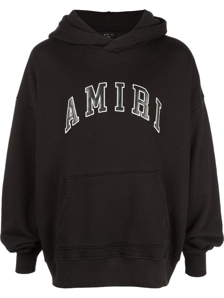 Amiri Logo Embroidery Hoodie - Black
