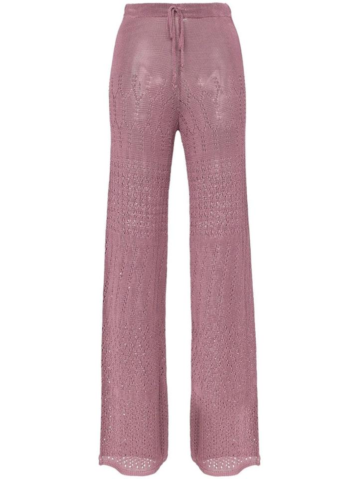 Cap Prisca Knitted Flared Trousers - Purple