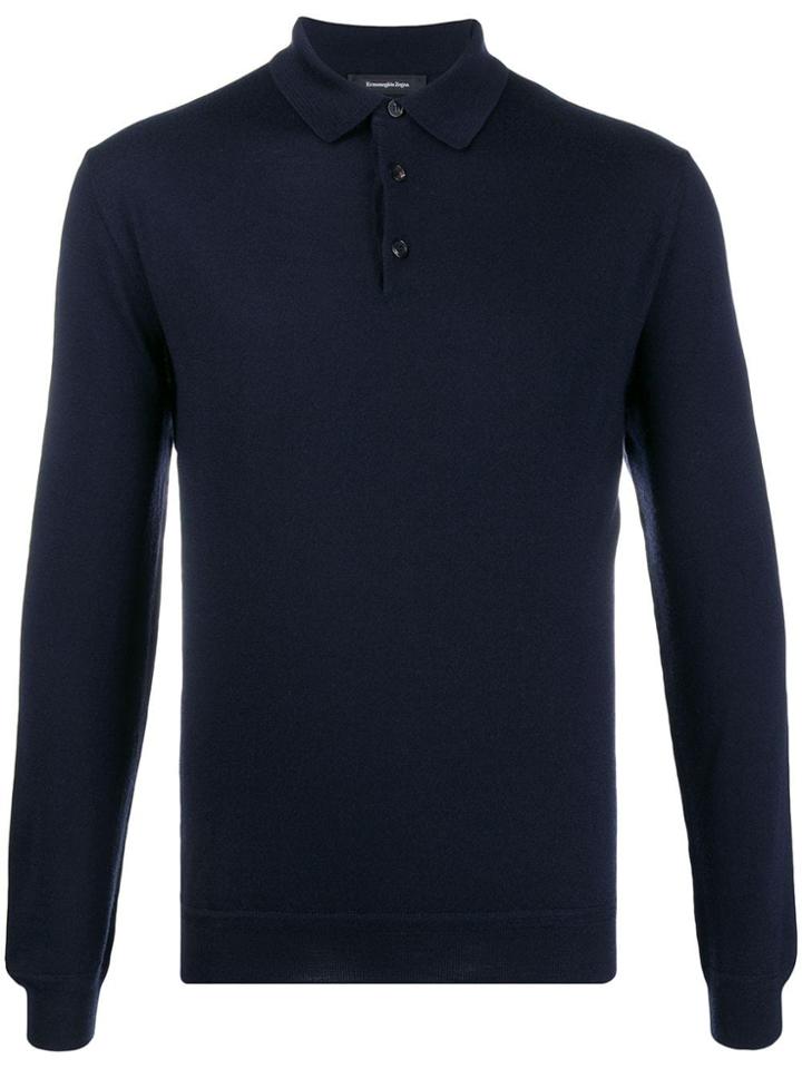 Ermenegildo Zegna Long-sleeve Polo Shirt - Blue