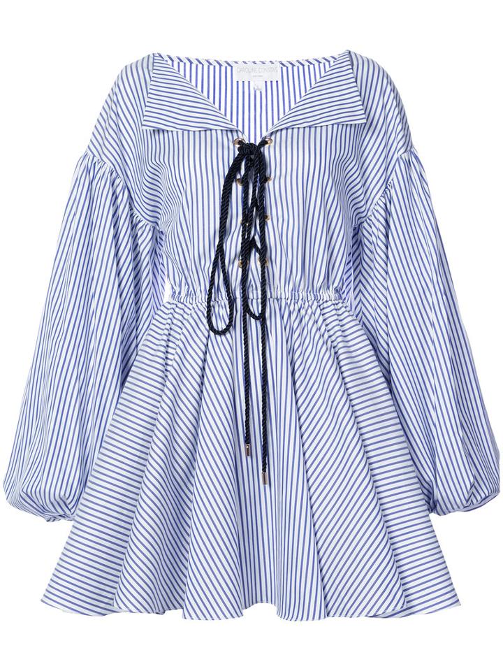 Caroline Constas - Olympia Dress - Women - Cotton - Xs, Blue, Cotton