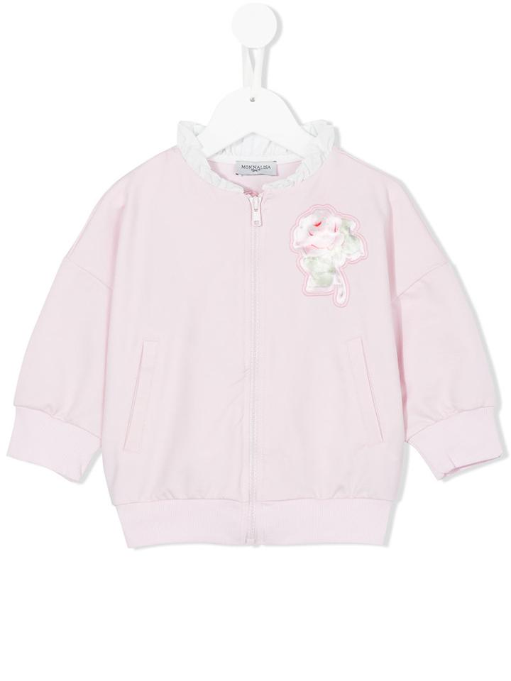 Monnalisa Zip Front Sweatshirt, Girl's, Size: 10 Yrs, Pink/purple