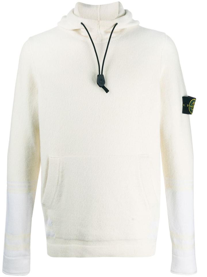 Stone Island Striped Sleeve Jumper - White