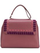 Orciani Ethnic Velvet Detail Tote - Pink & Purple