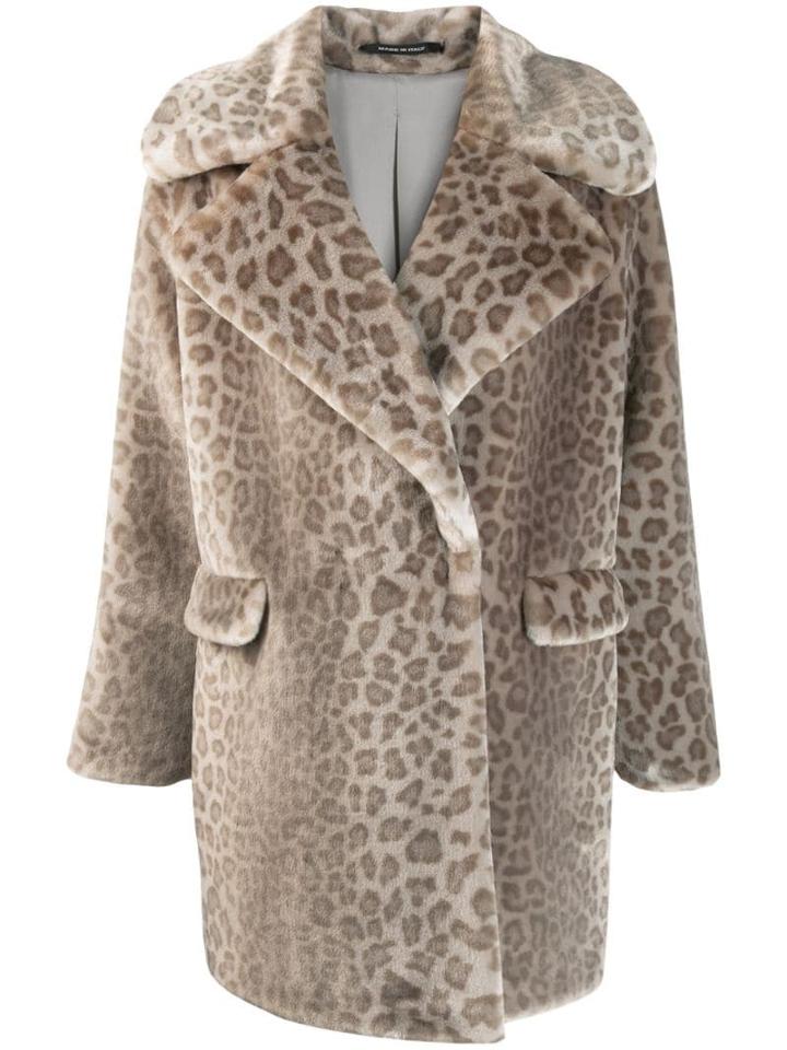 Tagliatore Leopard Print Coat - Neutrals