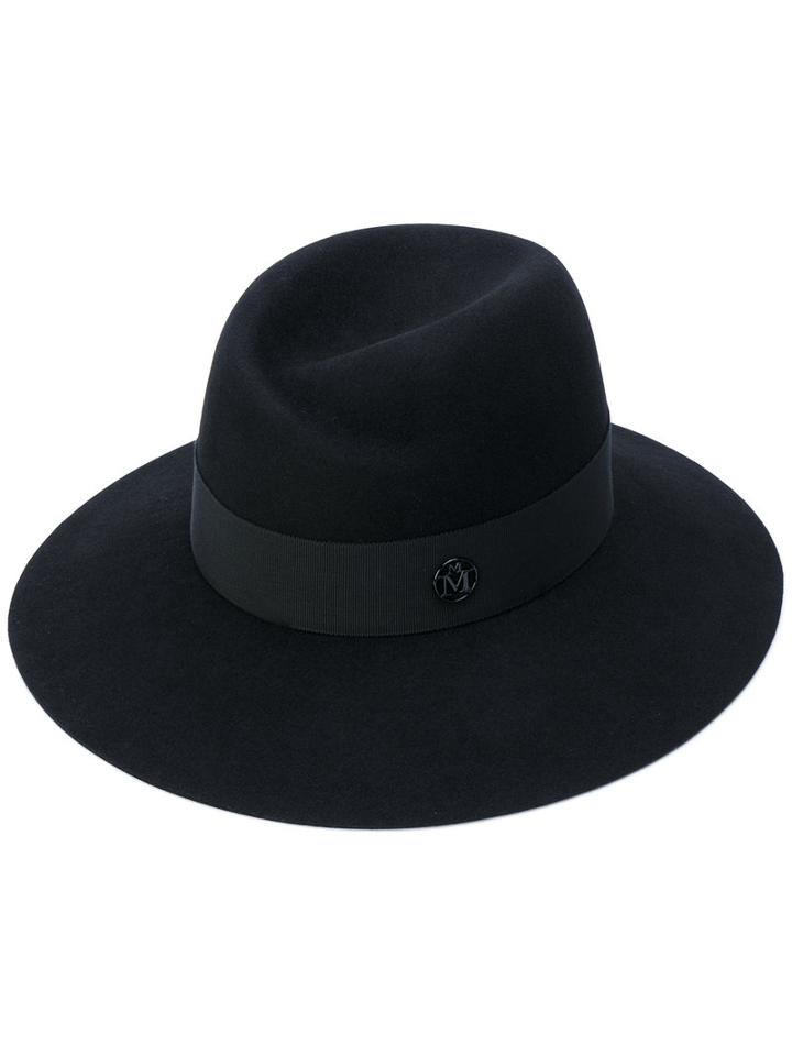 Maison Michel - Virginie Fedora Hat - Women - Cotton/porcelain/wool Felt - M, Black, Cotton/porcelain/wool Felt