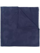 Salvatore Ferragamo Camouflage Print Scarf - Blue