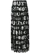 Boutique Moschino Letter Print Maxi Skirt - Black