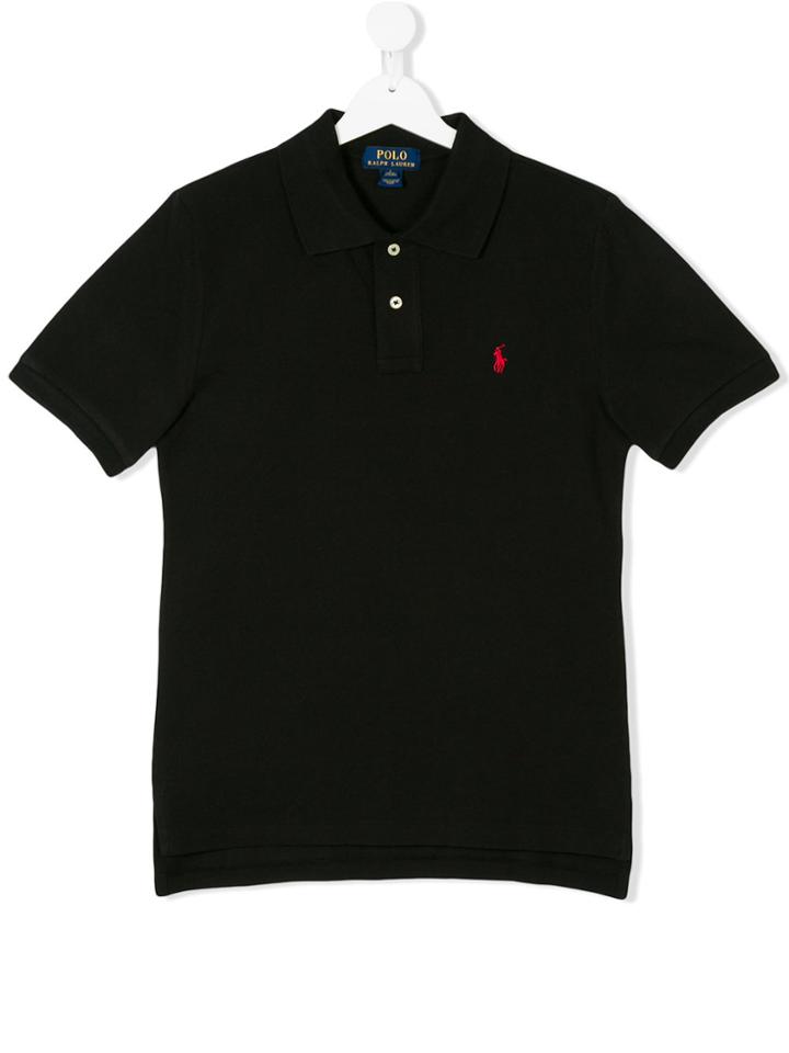 Ralph Lauren Kids Logo Embroidered Polo Shirt - Black