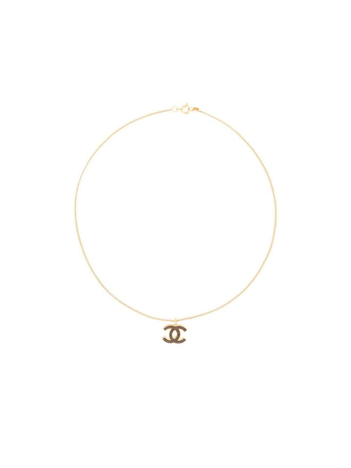 Chanel Pre-owned Cc Pendant Twisted Necklace - Gold