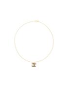 Chanel Pre-owned Cc Pendant Twisted Necklace - Gold
