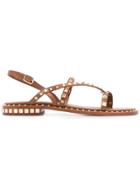 Ash Peace Flat Sandals With Studs - Brown