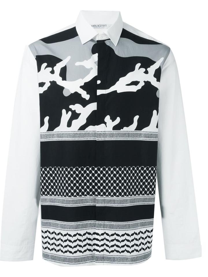 Neil Barrett Pattern Print Shirt - White