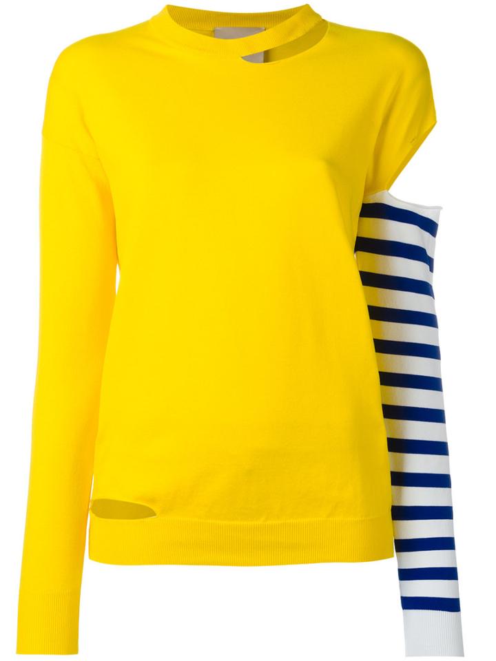 Erika Cavallini - Contrast Sleeve Top - Women - Polyethylene - S, Women's, Yellow/orange, Polyethylene