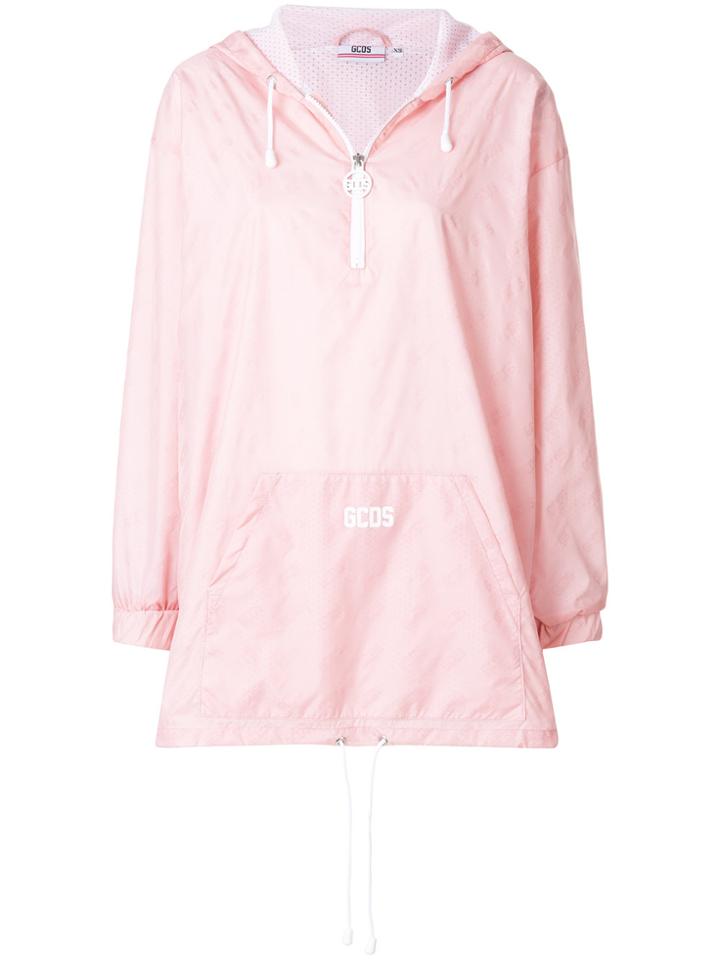 Gcds Zipped Logo Hoodie - Pink & Purple