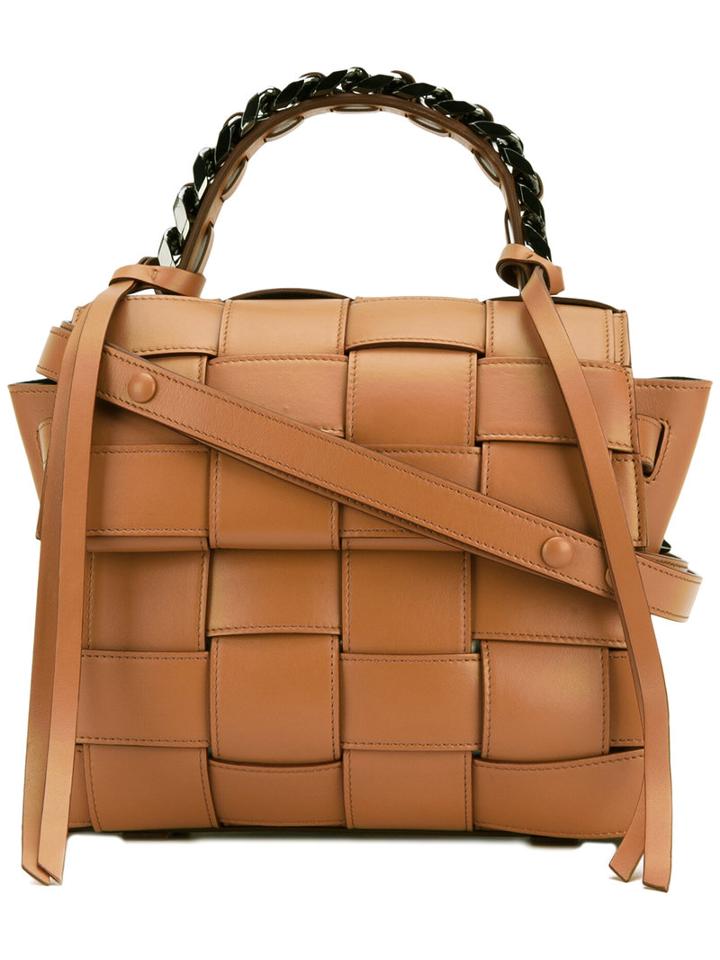 Elena Ghisellini - Crossed Tote - Women - Calf Leather - One Size, Brown, Calf Leather