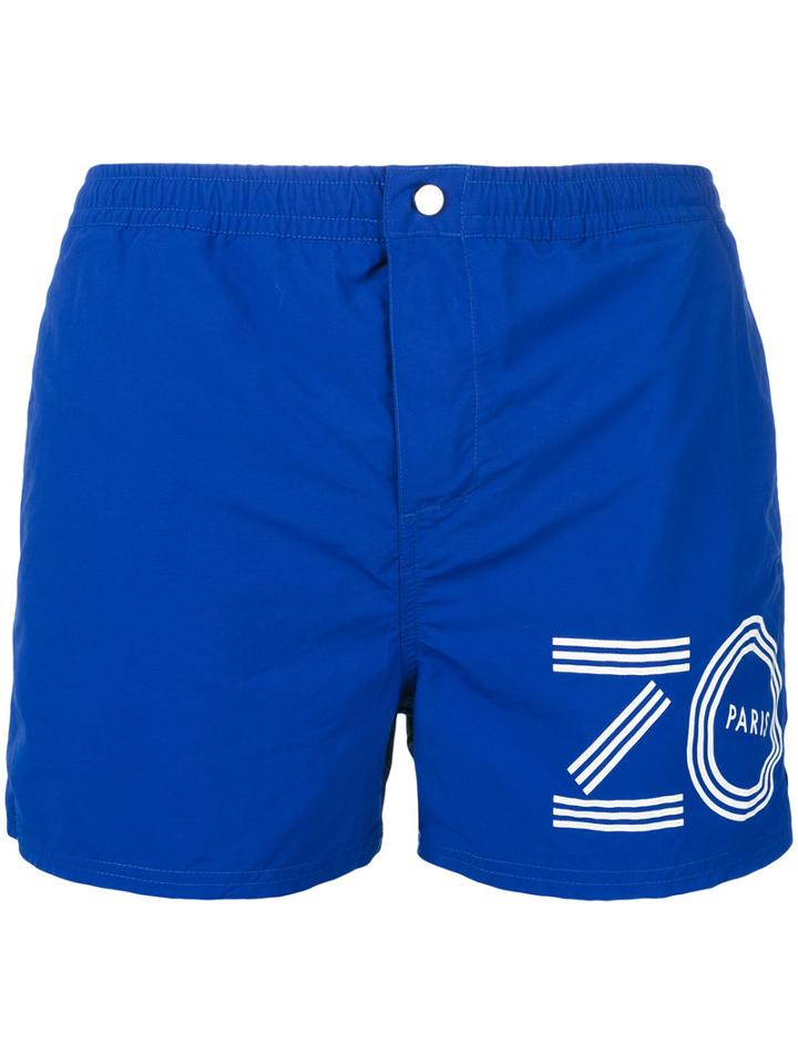 Kenzo - Logo Swim Shorts - Men - Nylon/polyester - Xxl, Blue, Nylon/polyester