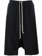 Rick Owens Drop-crotch Shorts, Men's, Size: 46, Black, Polyester/spandex/elastane/wool