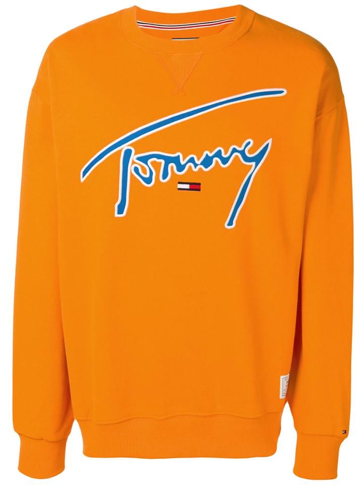 Tommy Jeans Signature Logo Sweatshirt - Yellow & Orange