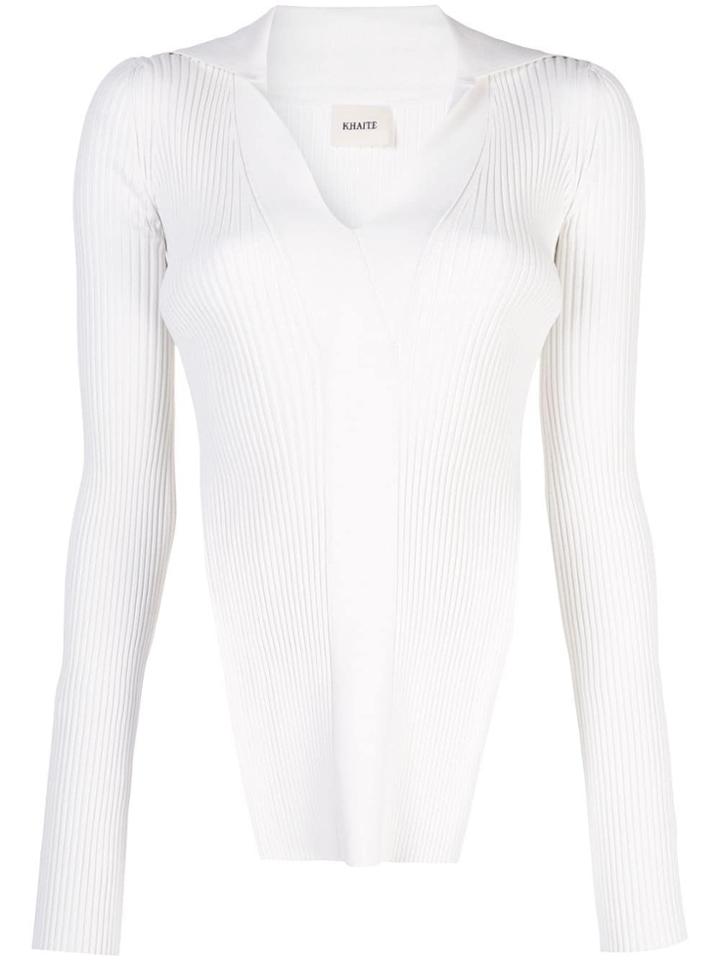 Khaite Ribbed Detail Jumper - White