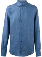 Dolce & Gabbana Classic Shirt, Men's, Size: 40, Blue, Linen/flax