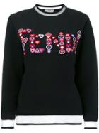 Fendi Embellished Heart Sweatshirt - Black