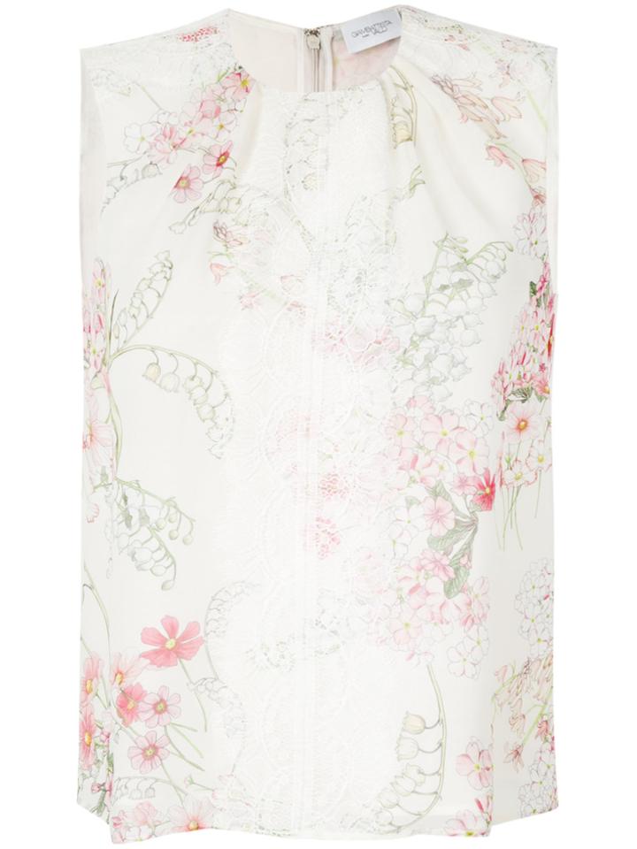 Giambattista Valli Floral Print Top - White