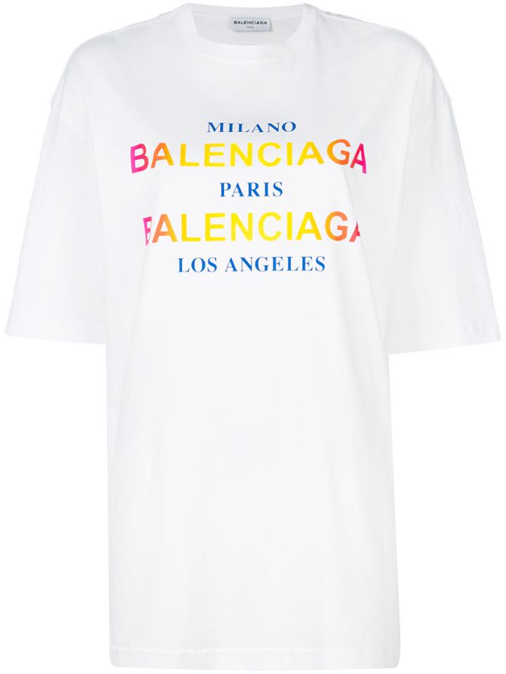 Balenciaga Cities Oversized T-shirt - White