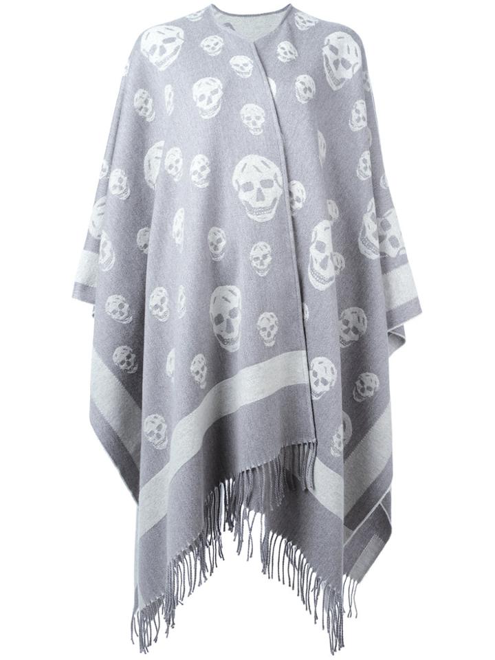 Alexander Mcqueen Skull Stamped Cardi-coat - Grey