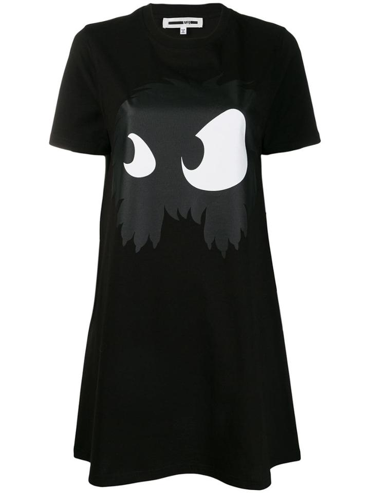 Mcq Alexander Mcqueen Monster Print T-shirt Dress - Black