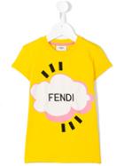Fendi Kids Cloud T-shirt, Toddler Girl's, Size: 3 Yrs, Yellow/orange