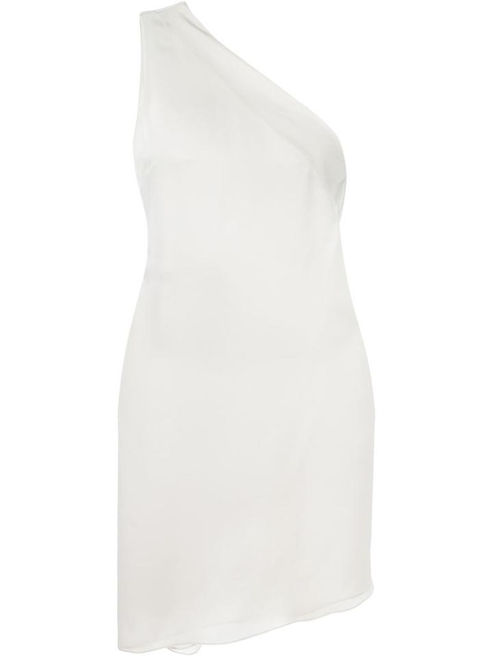 Maison Margiela Fitted Off-shoulder Dress, Women's, Size: 38, Grey, Silk/acetate/polyamide