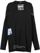 Burberry Cut-out Detail Montage Print Oversized Top - Black