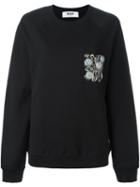 Msgm Embellished Sweatshirt, Women's, Size: Large, Black, Cotton