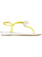 Giuseppe Zanotti Design Gem Bow Sandals, Women's, Size: 37.5, Yellow/orange, Leather