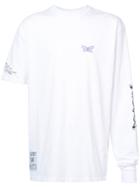 Rochambeau Butterfly Asymmetrical Sleeve T-shirt - White