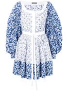 Alexander Mcqueen Floral Peasant Dress - White