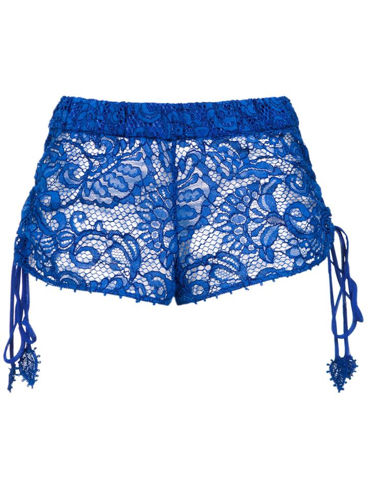 Martha Medeiros Lace Draped Shorts - Blue