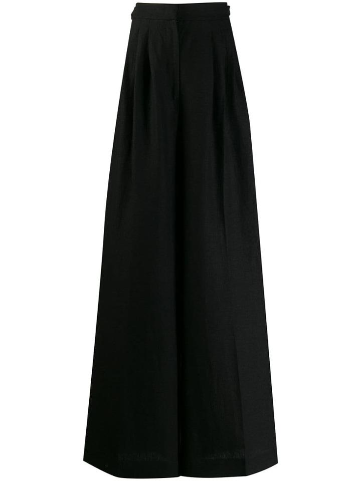 Alberta Ferretti Wide Leg Palazzo Trousers - Black